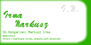 irma markusz business card